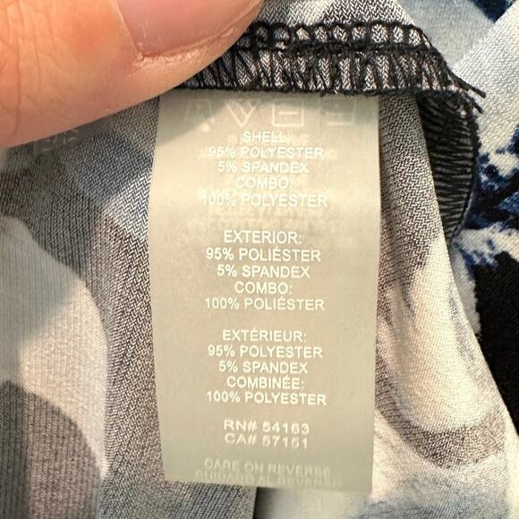 KARL LAGERFELD | Black White Blue Floral Bell Sleeve Blouse Top | Size Medium - Picture 6 of 7